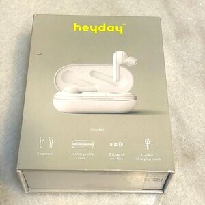 Heyday earbuds White true wireless sweat resistant Bluetooth 5.2 enabled New